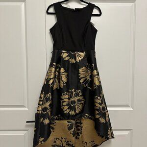 Donna Ricco US Size 4 Black and Gold High Low Dress
